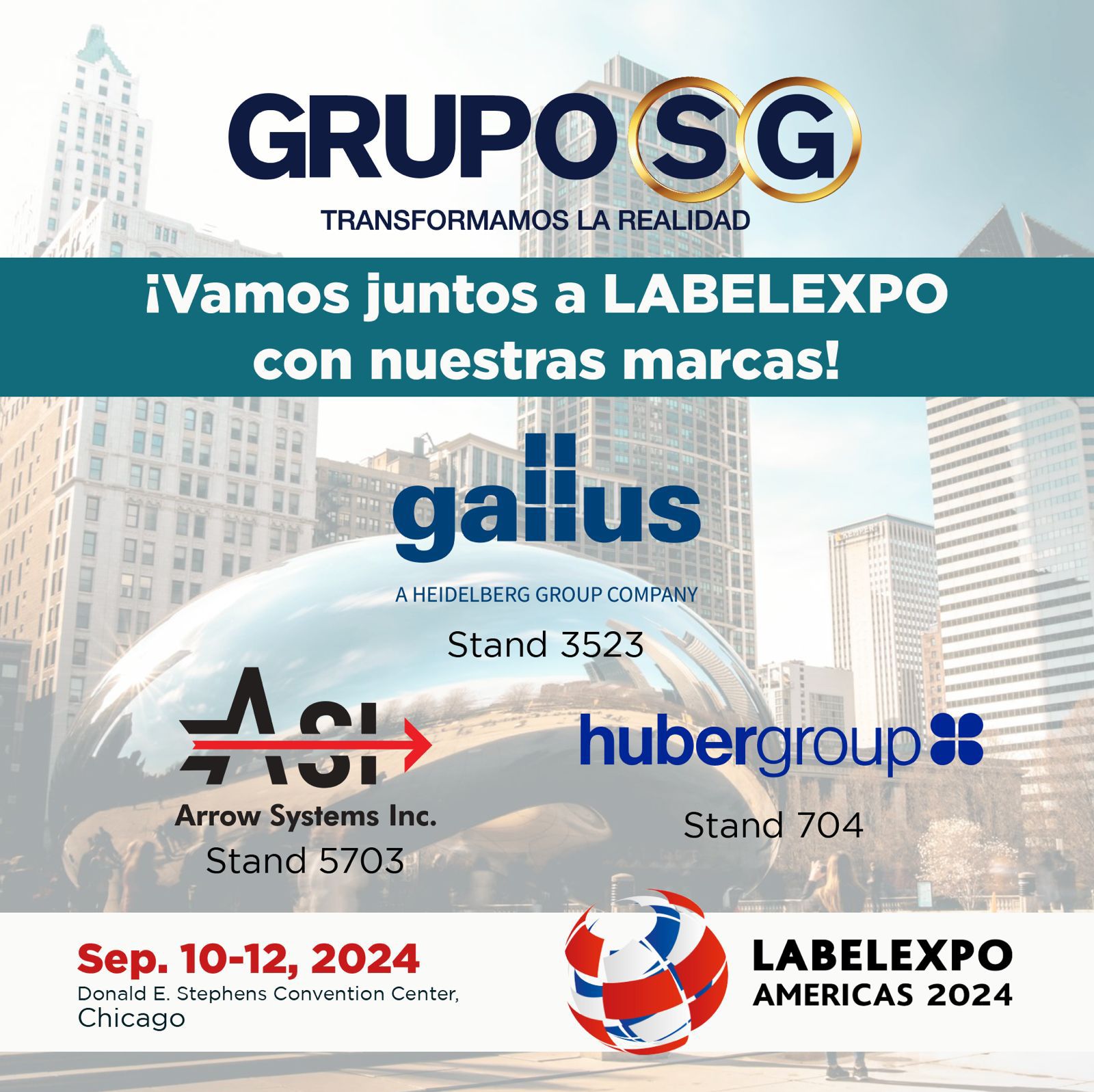 ¡Acompáñanos en Labelexpo 2024 junto a Grupo SG y sus Innovadoras Marcas!